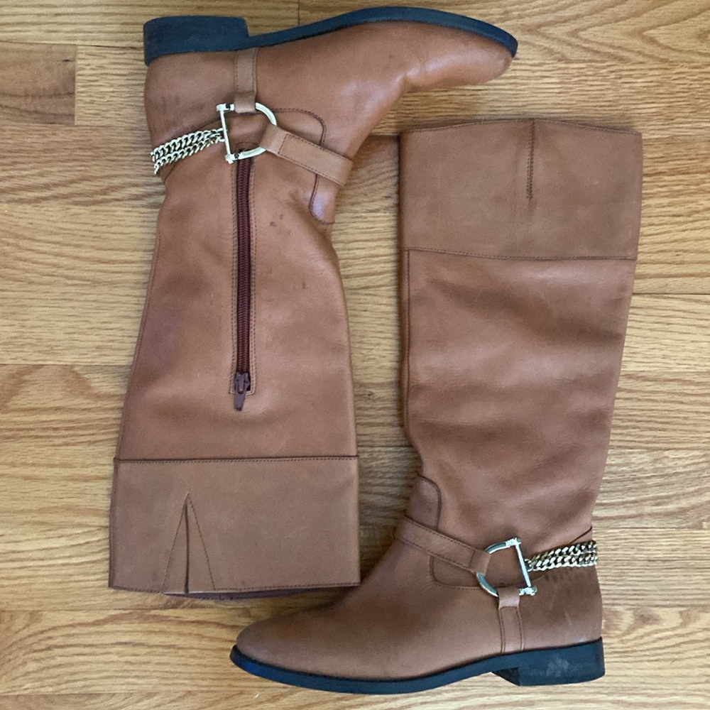 Lauren Ralph Lauren Jacqui Chain Leather Riding Boot. - Picture 3 of 14
